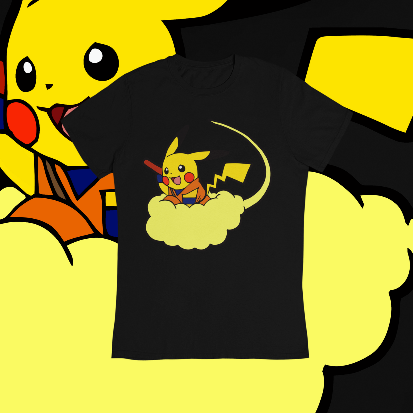 Pikachu flying Nimbus